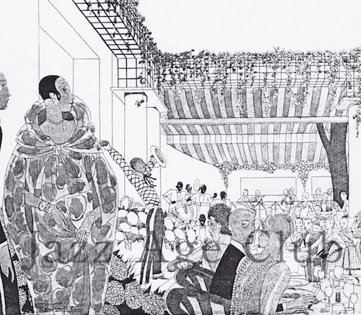 Un dessin du spectacle des "Blackbirds" au Café des Ambassadeurs en 1926. Un dessin du spectacle des "Blackbirds" au Café des Ambassadeurs en 1926.