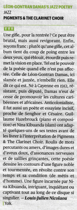 Léon-Gontran Damas's Jazz Poetry TTT Télérama