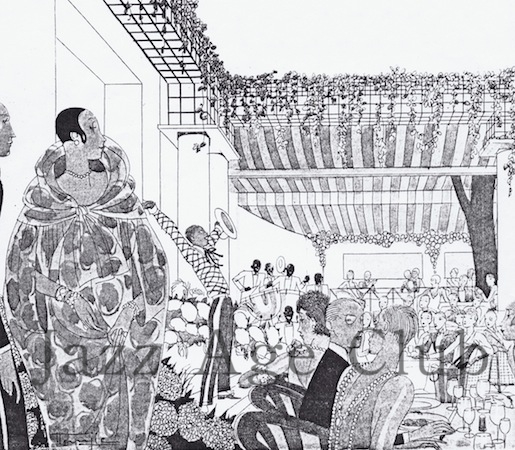 Un dessin du spectacle des "Blackbirds" au Café des Ambassadeurs en 1926. Un dessin du spectacle des "Blackbirds" au Café des Ambassadeurs en 1926.